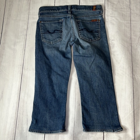 7 For All Mankind Jeans SZ: 26 Blue Denim Bootcut Cut to Shorts - Picture 2 of 8